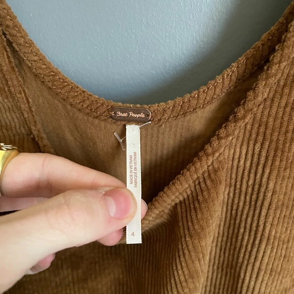 Free People Devoted To You Brown Corduroy Jumper Size 4 - Picture 4 of 4